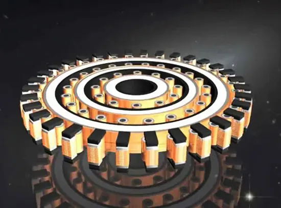 A circular machine with many different parts on it